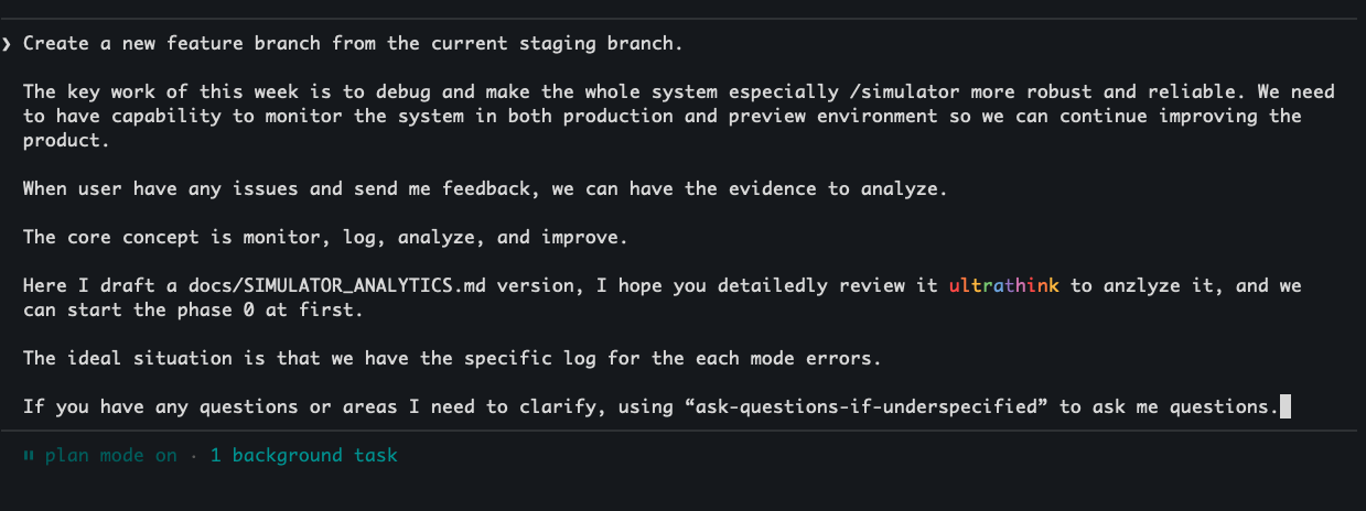 New Branch Plan Mode